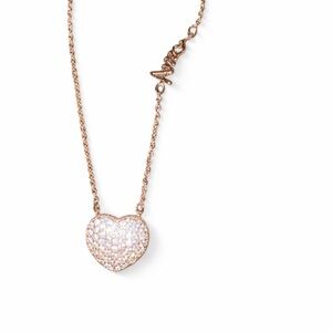 Elegant Pave Heart Pendant with heartbeat line detail Necklace